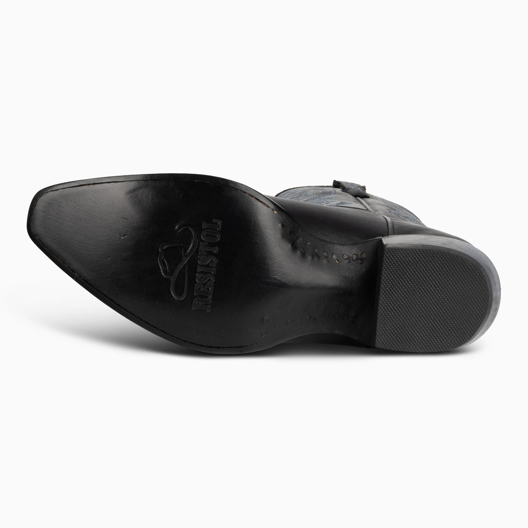 Black Jersey Cowhide - Women's Pointed - RESISTOL Cowboy Hats