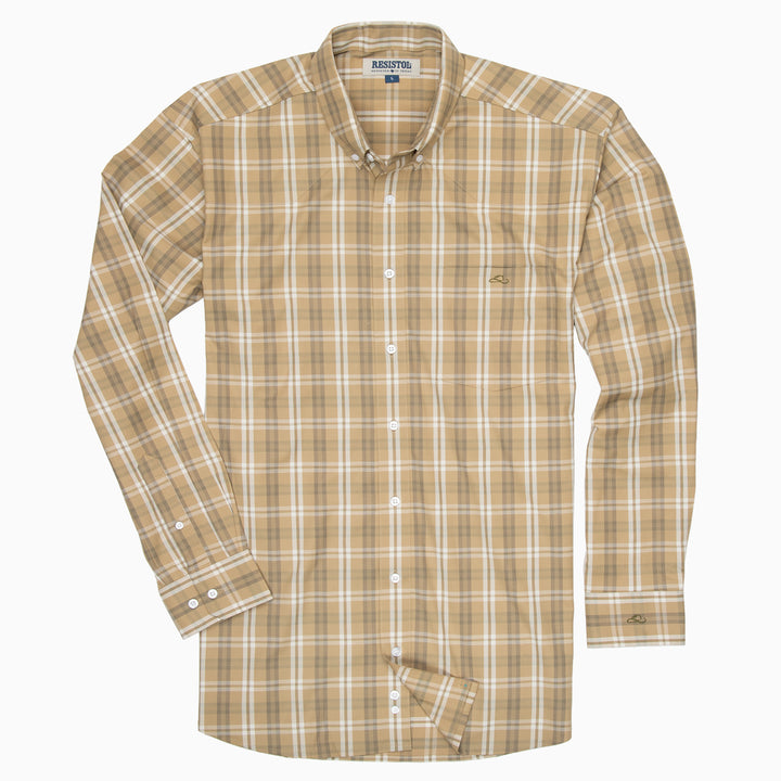 Resistol Dress Shirt - Light Brown Plaid - RESISTOL Cowboy Hats