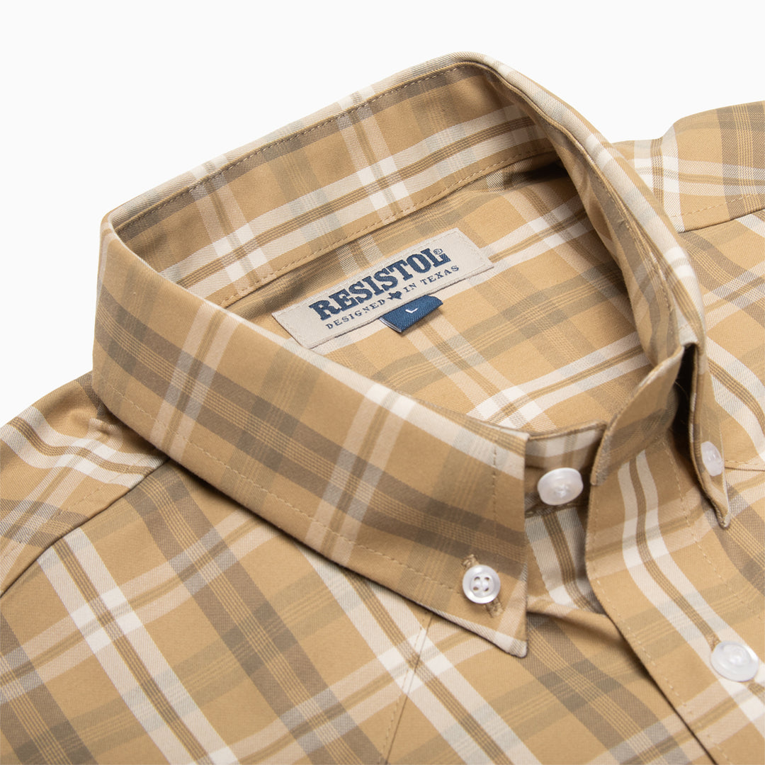 Resistol Dress Shirt - Light Brown Plaid - RESISTOL Cowboy Hats