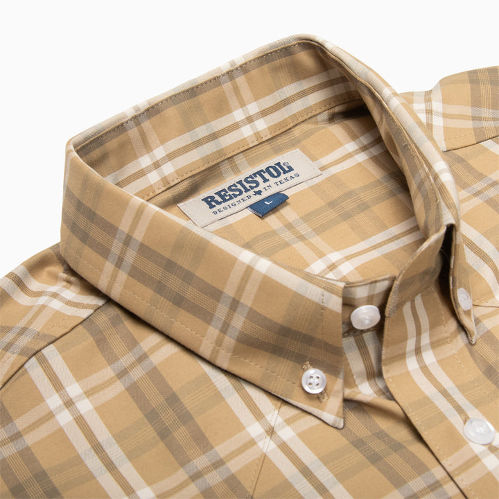 Resistol Dress Shirt - Light Brown Plaid - RESISTOL Cowboy Hats