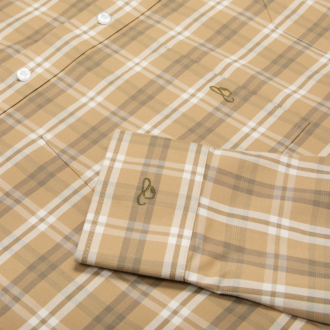 Resistol Dress Shirt - Light Brown Plaid - RESISTOL Cowboy Hats