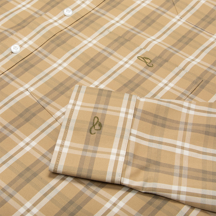 Resistol Dress Shirt - Light Brown Plaid - RESISTOL Cowboy Hats