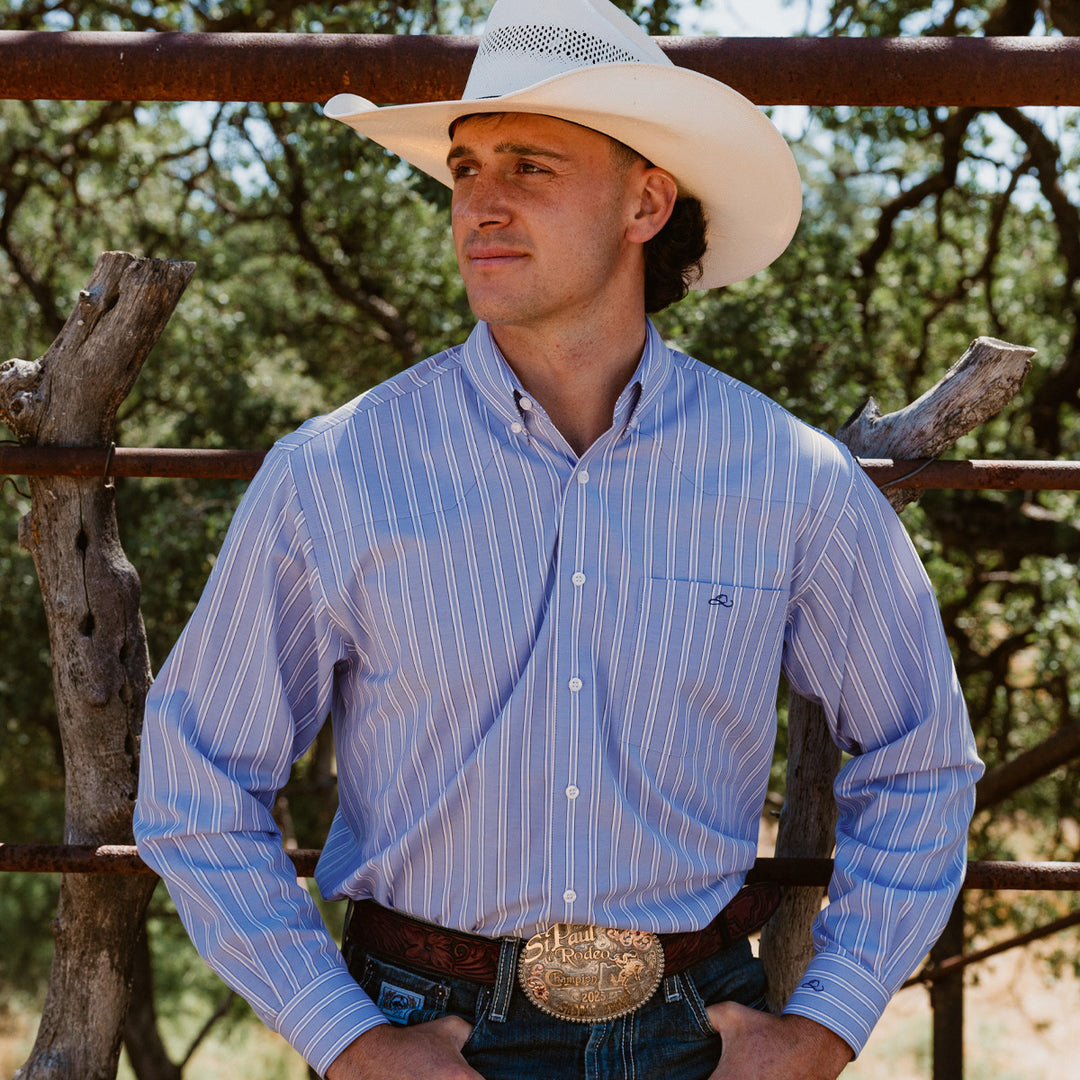 Resistol Dress Shirt - Blue - RESISTOL Cowboy Hats