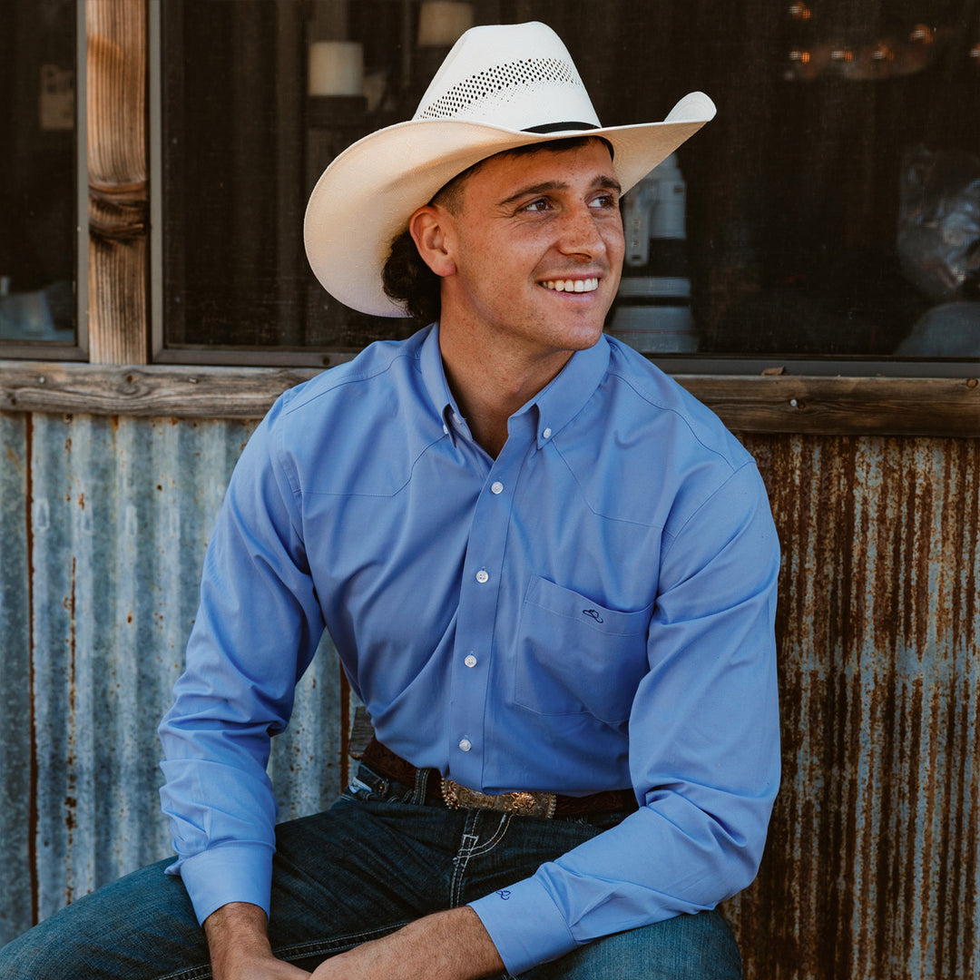 Resistol Dress Shirt - Light Blue - RESISTOL Cowboy Hats