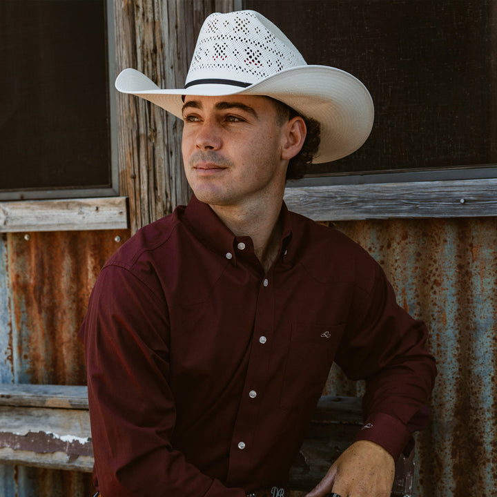 Resistol Dress Shirt - Wine - RESISTOL Cowboy Hats