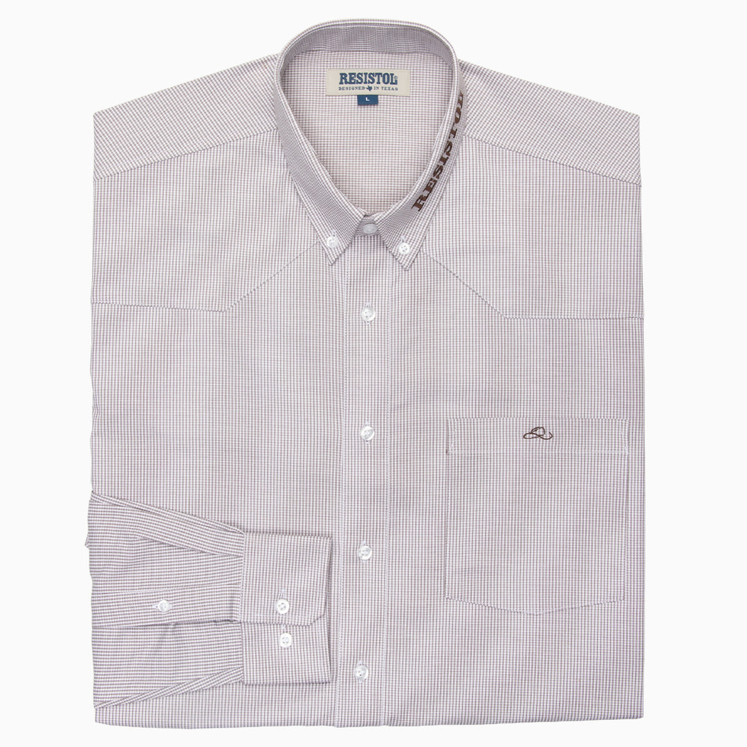 Resistol Marketing Shirt - Grey Pinstripe - RESISTOL Cowboy Hats