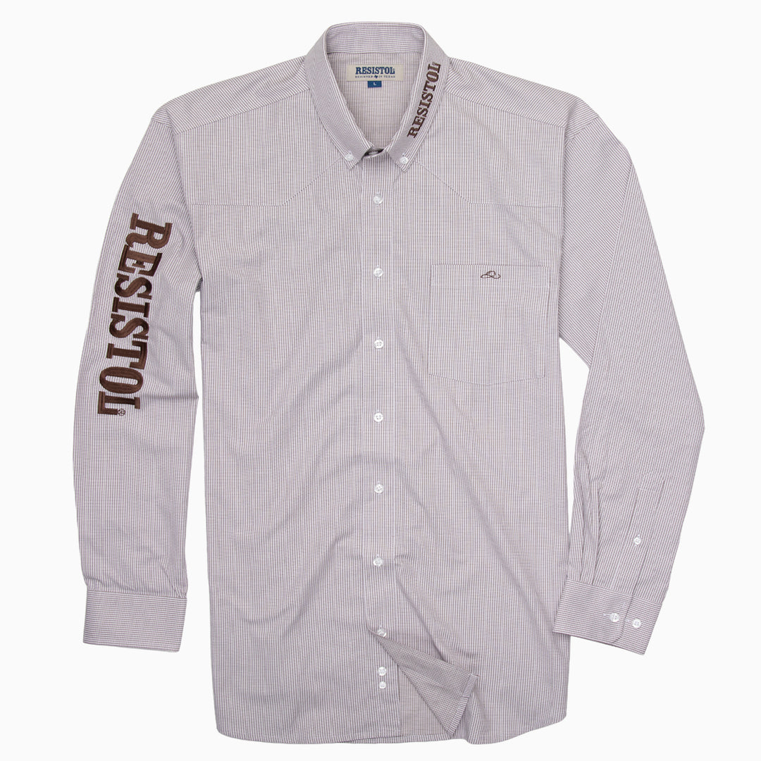 Resistol Marketing Shirt - Grey Pinstripe - RESISTOL Cowboy Hats
