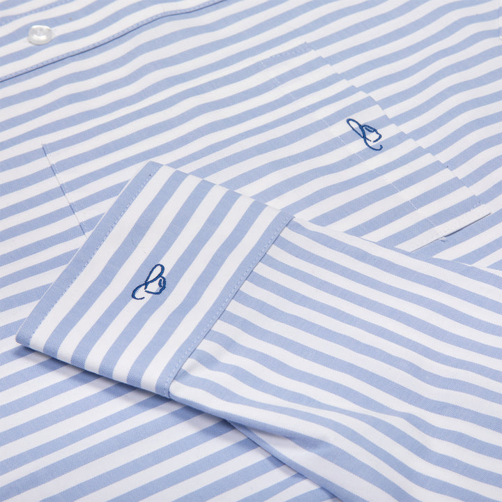 Resistol Marketing Shirt - Blue & White Stripe - RESISTOL Cowboy Hats