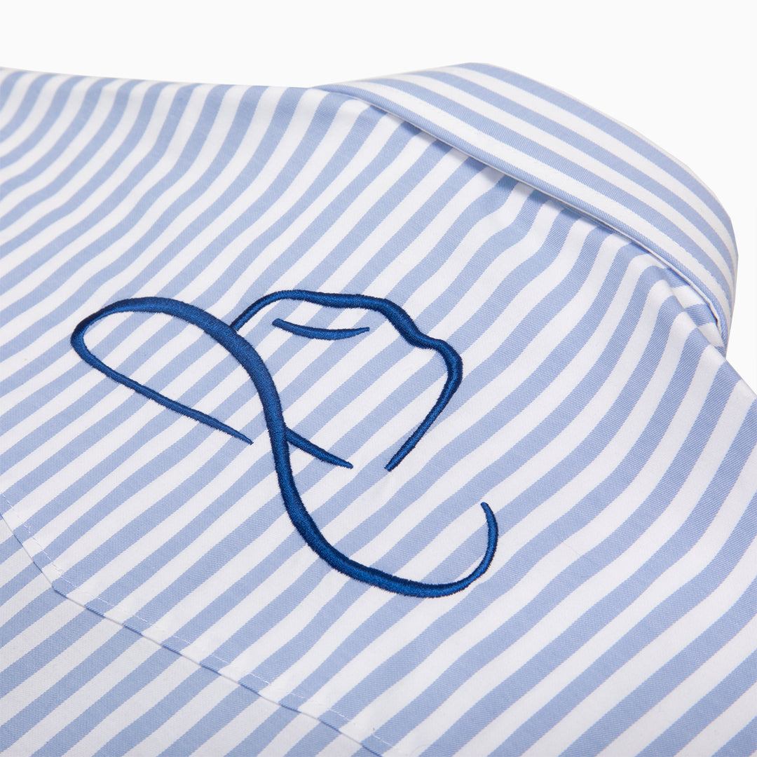 Resistol Marketing Shirt - Blue & White Stripe - RESISTOL Cowboy Hats