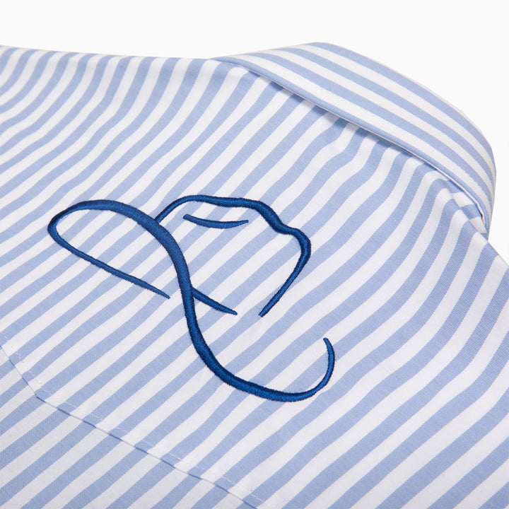 Resistol Marketing Shirt - Blue & White Stripe - RESISTOL Cowboy Hats