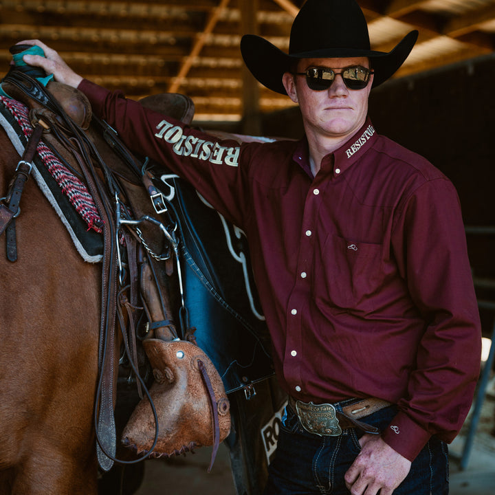 Resistol Marketing Shirt - Wine - RESISTOL Cowboy Hats
