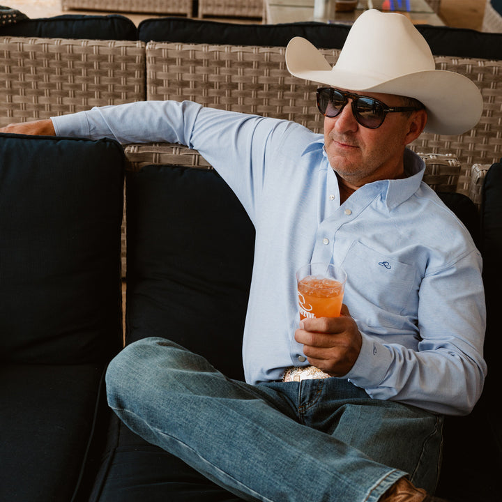Resistol Performance Shirt - Light Blue - RESISTOL Cowboy Hats