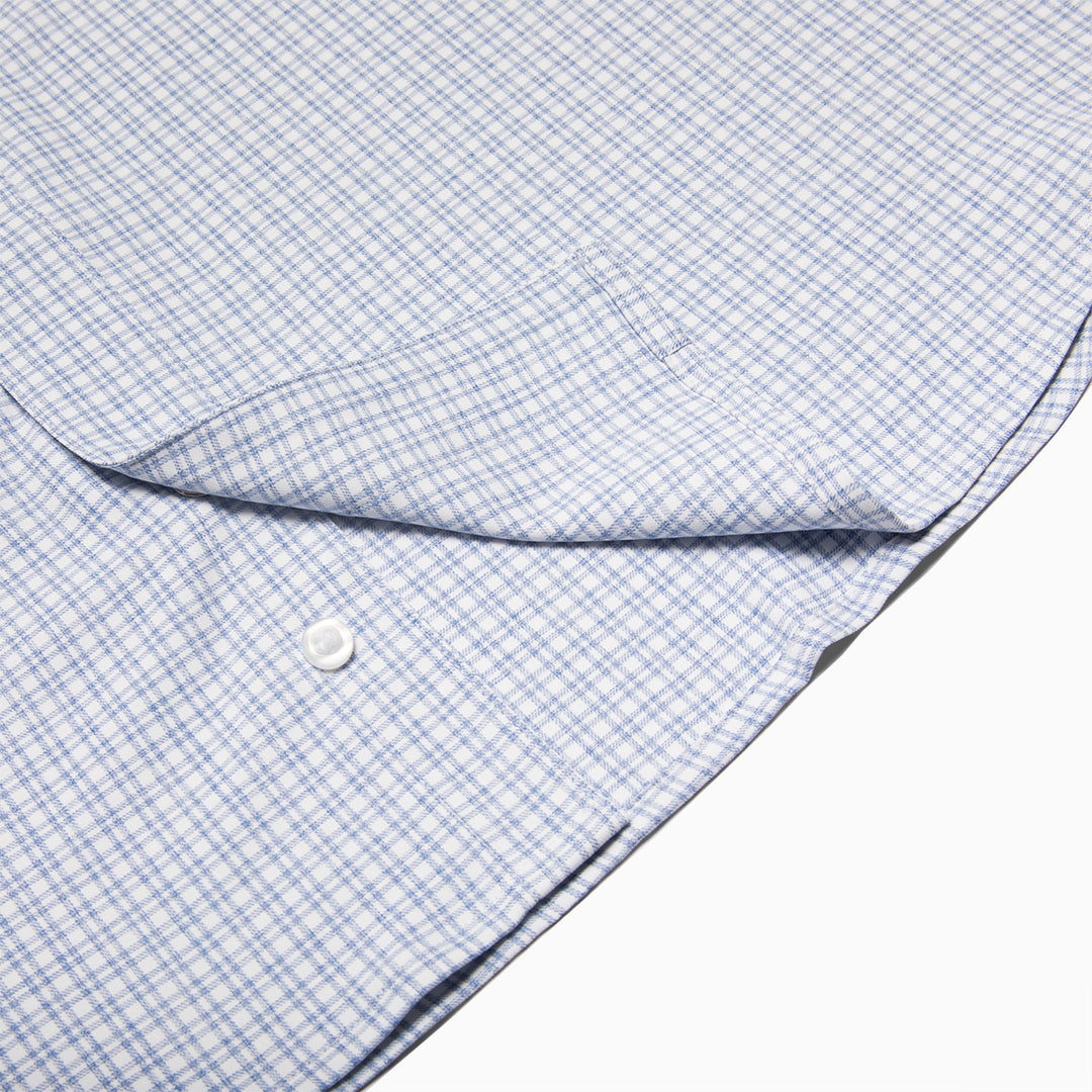 Resistol Performance Shirt - Blue and White Grid - RESISTOL Cowboy Hats