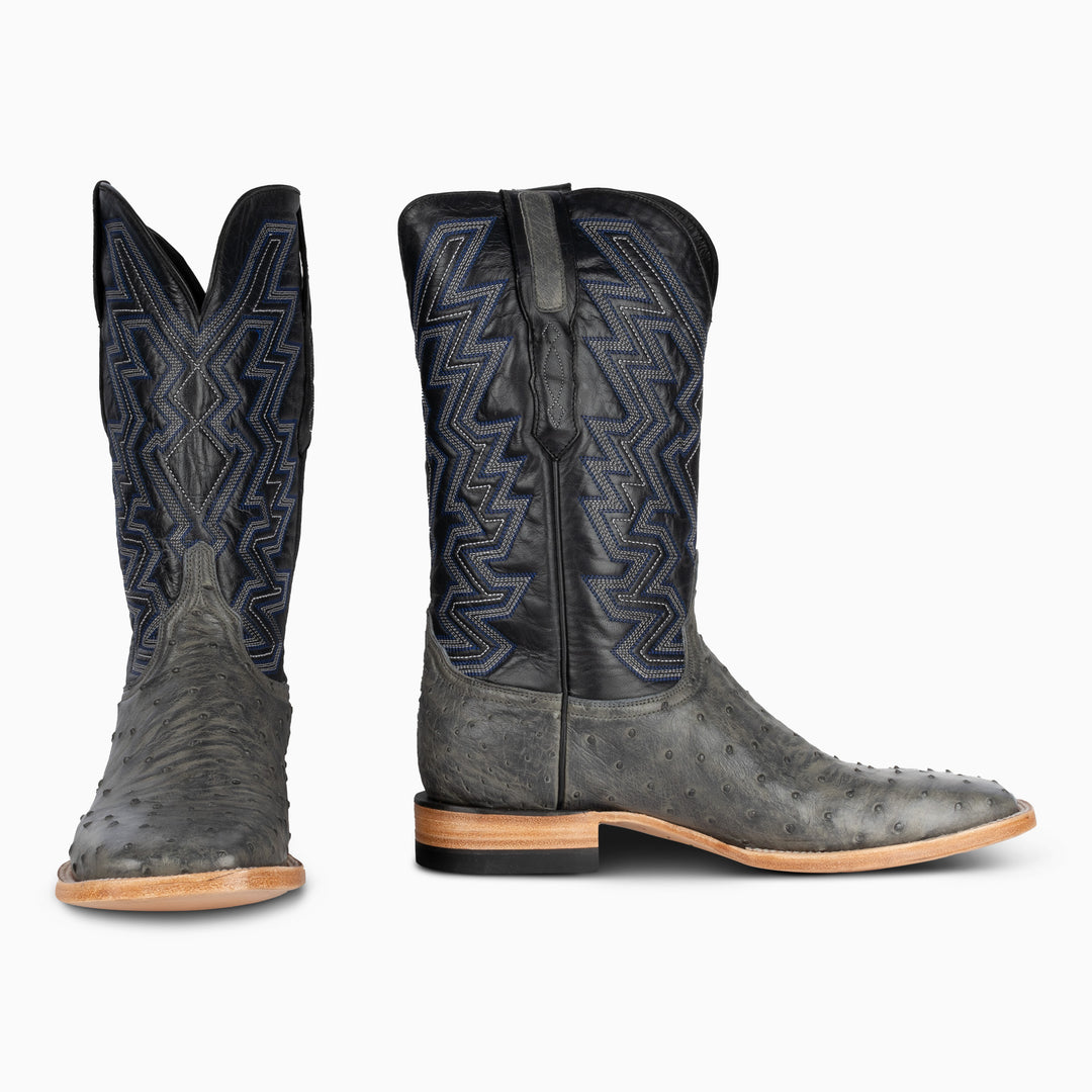 Grey Full Quill Ostrich - Square