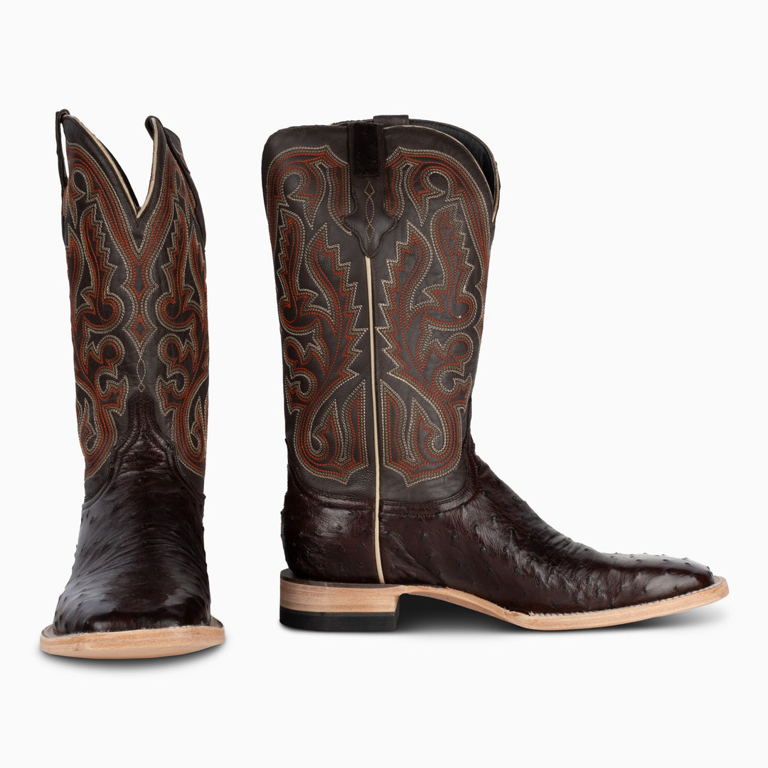 Nicotine Full Quill Ostrich - Square - RESISTOL Cowboy Hats