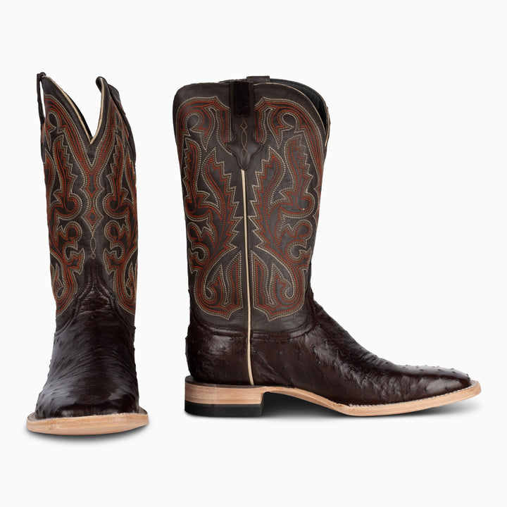 Nicotine Full Quill Ostrich - Square - RESISTOL Cowboy Hats