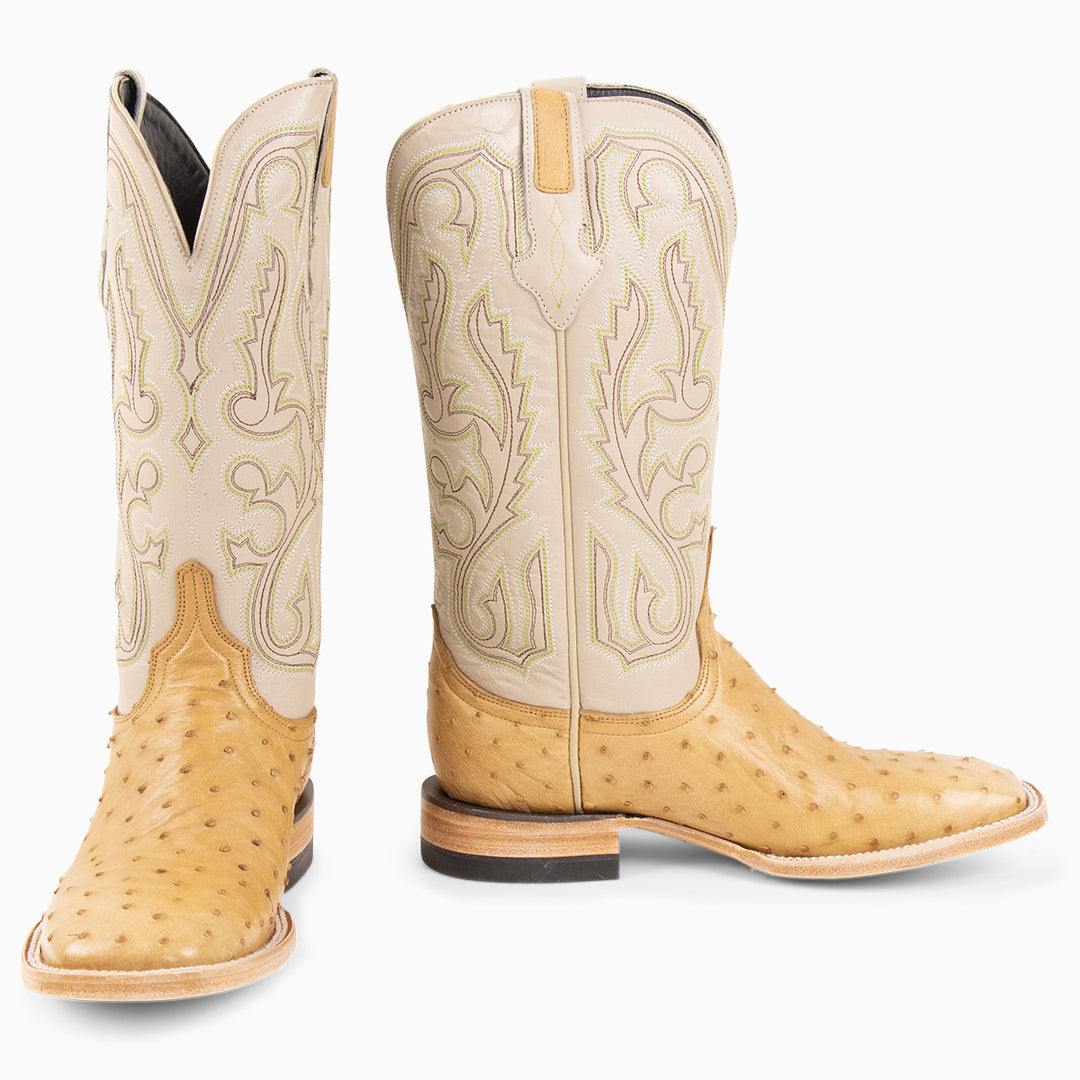 Saddle Tan Full Quill Ostrich - Square - RESISTOL Cowboy Hats