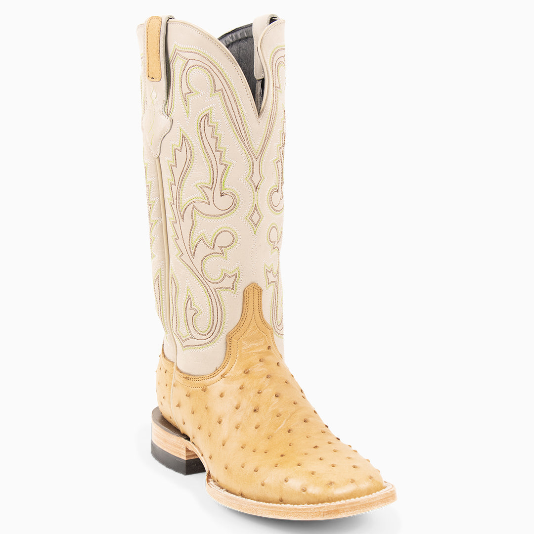 Saddle Tan Full Quill Ostrich - Square - RESISTOL Cowboy Hats