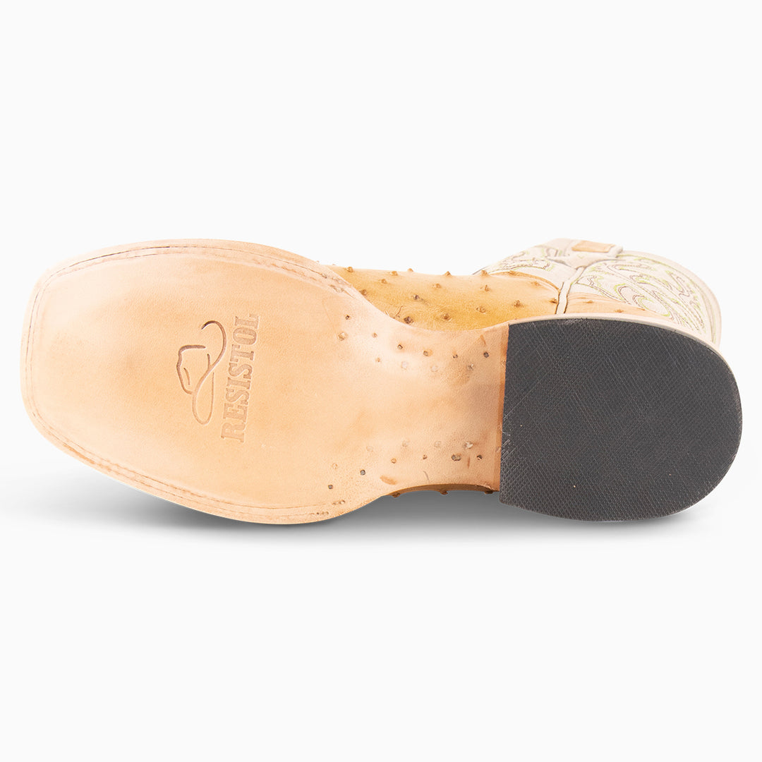 Saddle Tan Full Quill Ostrich - Square - RESISTOL Cowboy Hats
