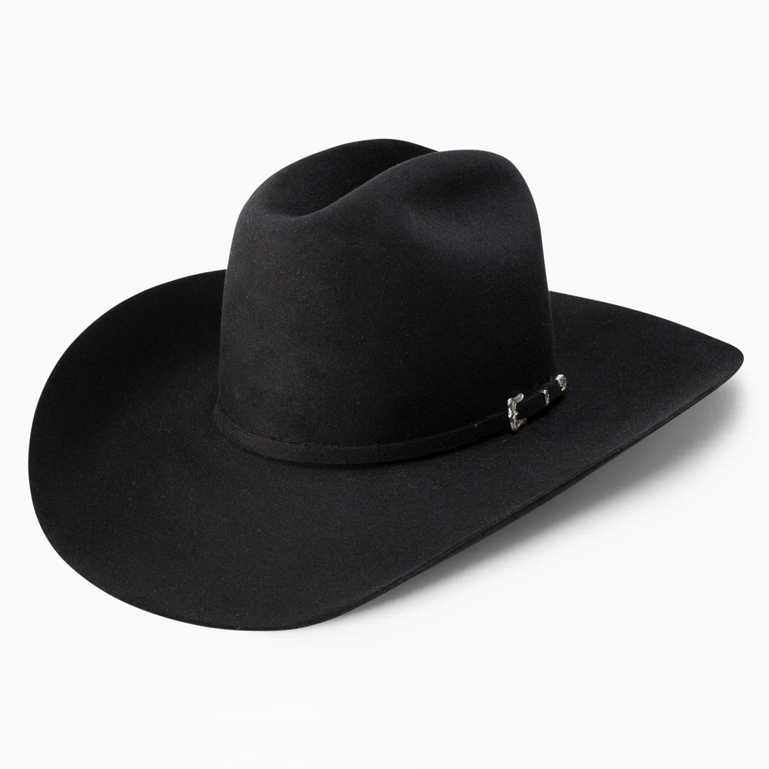 Resistol 20X Black Gold Open Crown Black Felt Cowboy Hat