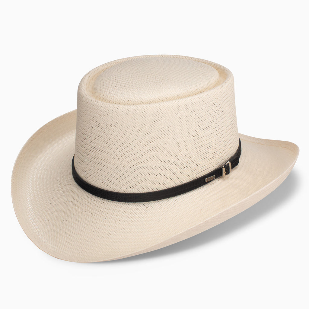 AzTex Wide Brim Gambler Western Hat 10X: Natural, 7 1/2