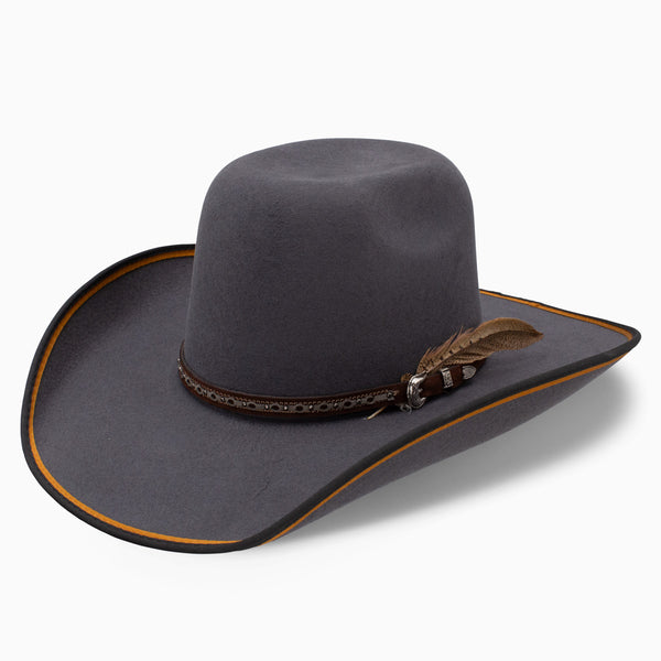 Edge Gradation Western Cowboy Belted Fedora Hat Outrider – Western Fedora with Raw Edge Look – Ruediger Hats main image 3